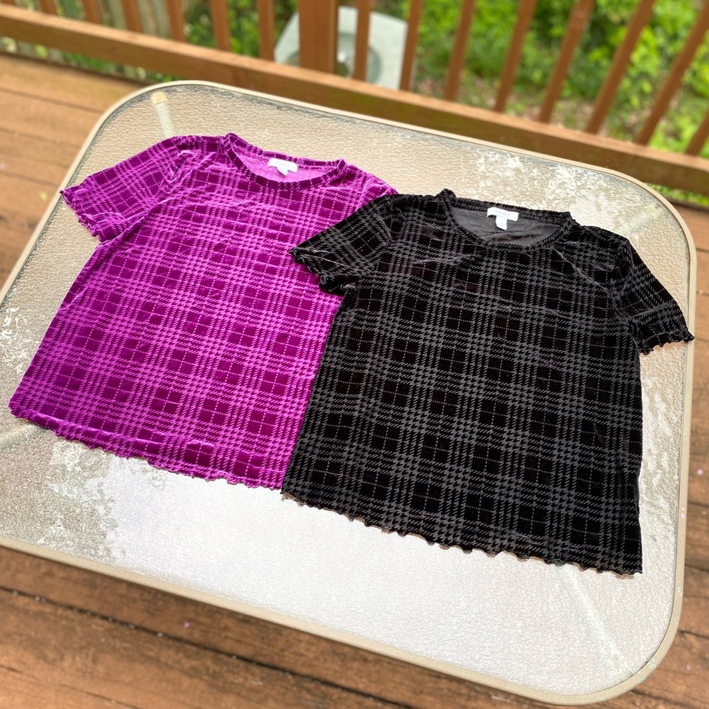 Velvet Houndstooth Crew Neck